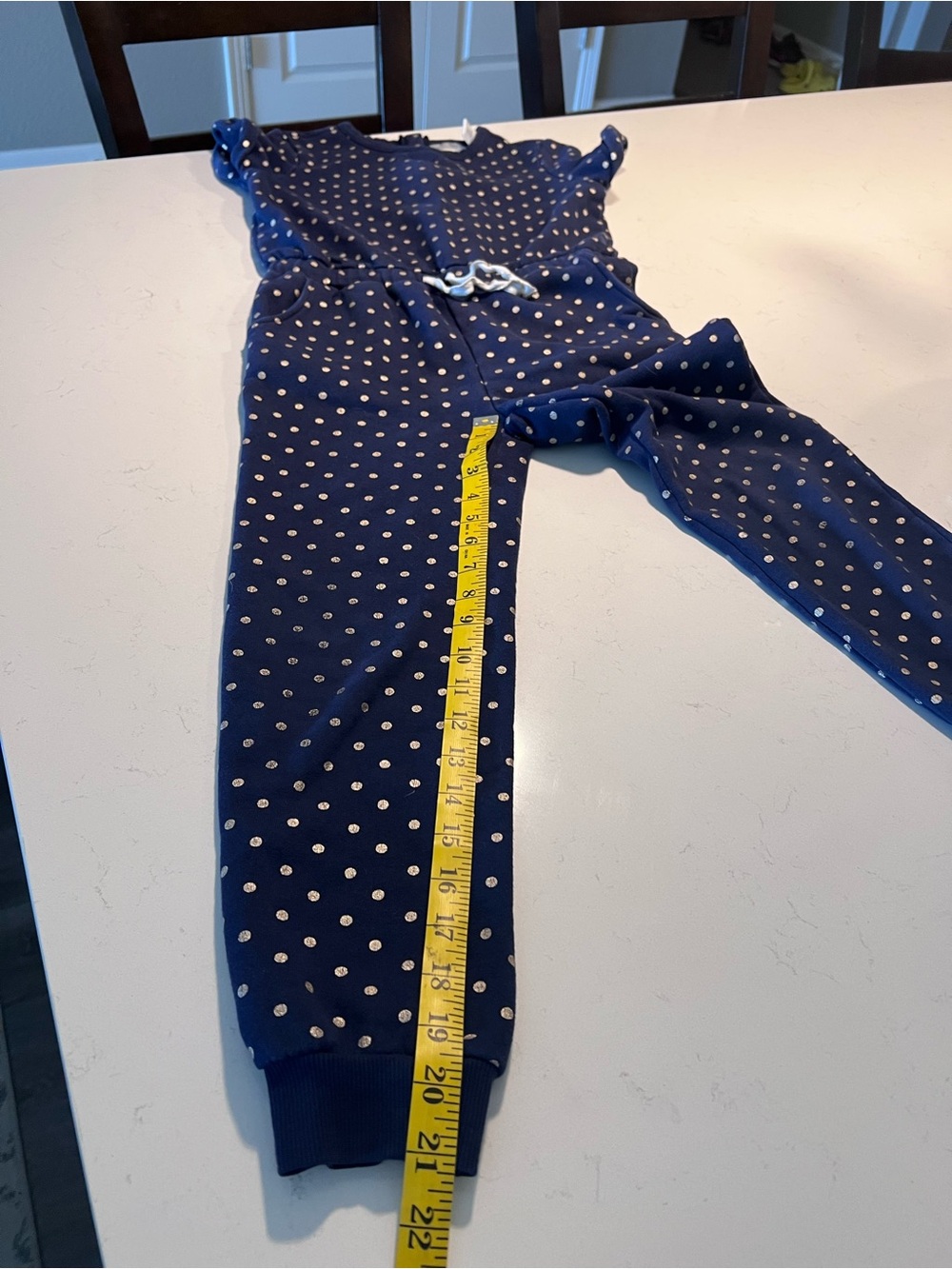 Us Angels Navy Polka Dot Zip Romper - Picture 5 of 7